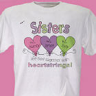 Heart Strings Personalized Sisters Shirt